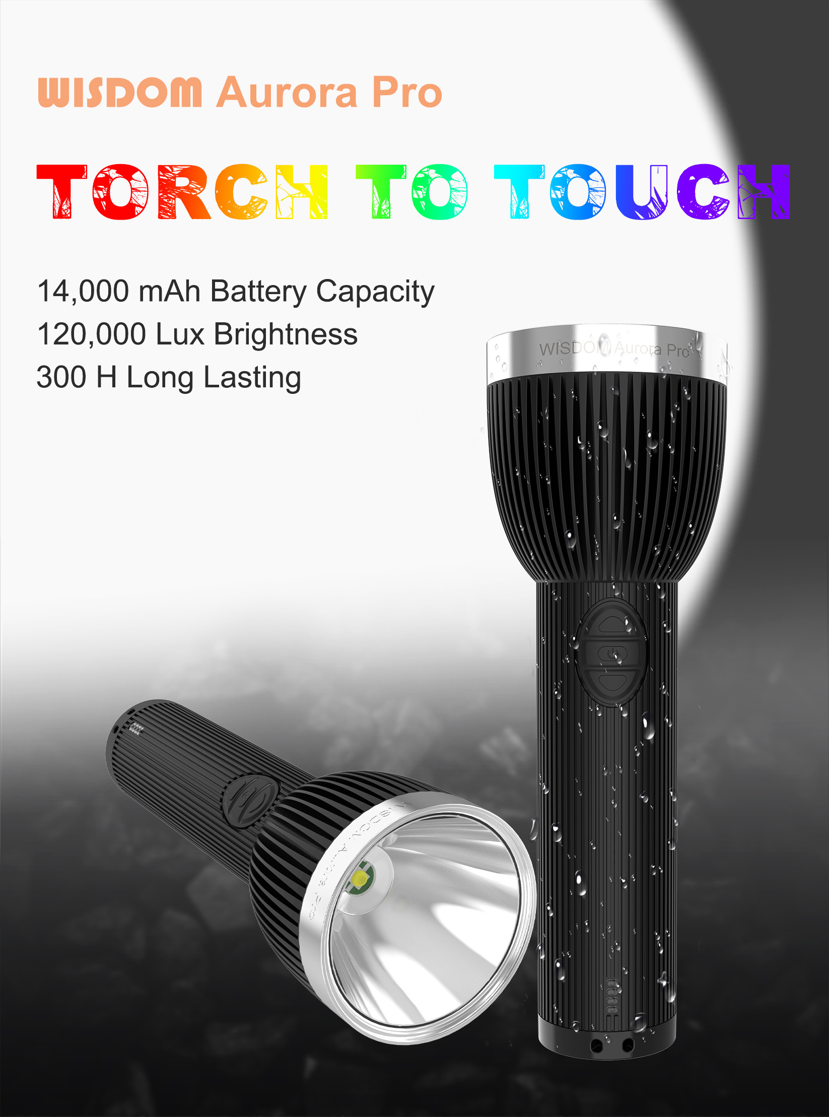 Powerful Flashlight- IP68, IP69 Waterproof Flashlight- LED Rechargeable Troch for Hunting, Search & Rescue