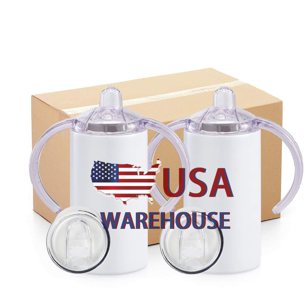 USA Warehouse Kids Vacuum Sublimation Sippy Cups Tumbler Stainless Steel Water Cups Blanks Sublimation Cups for Toddlers