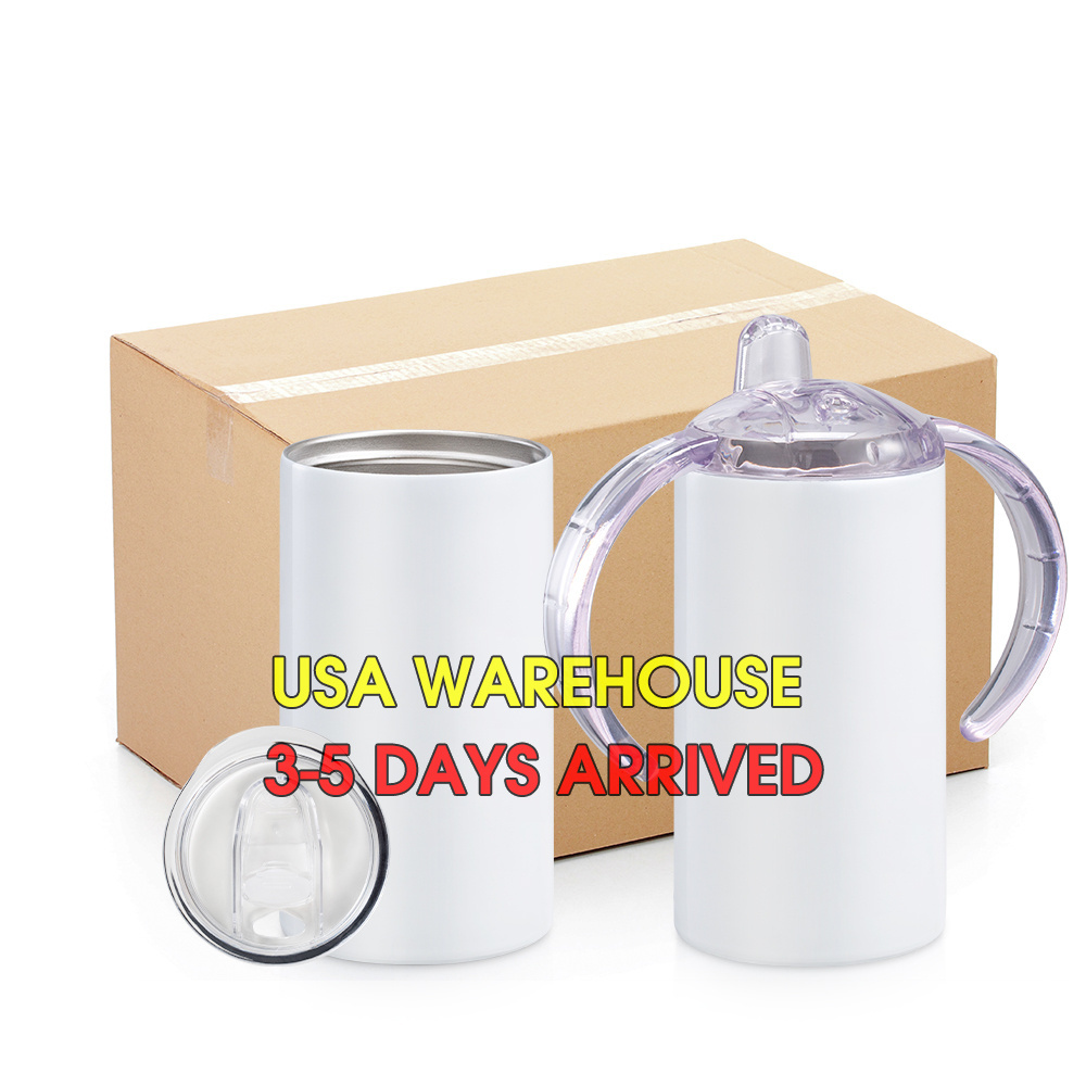 USA Warehouse Kids Vacuum Sublimation Sippy Cups Tumbler Stainless Steel Water Cups Blanks Sublimation Cups for Toddlers