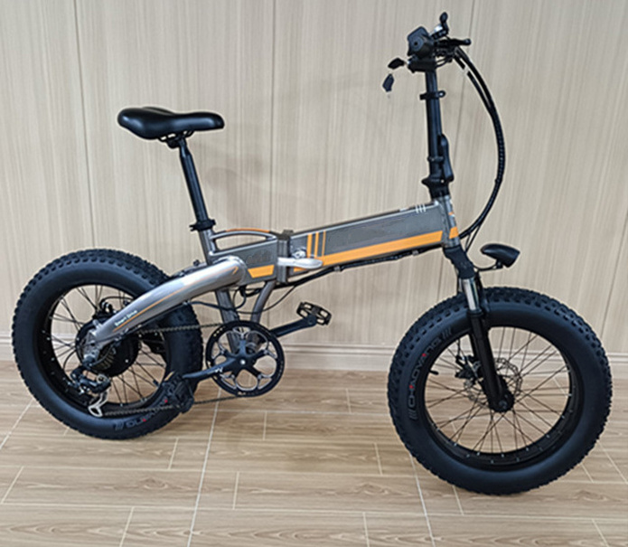 Folding Step Through Electric Bicycle 20 Inch Fat Tire 350w Ebike 48v Electric Bike 7 Speeds ebike