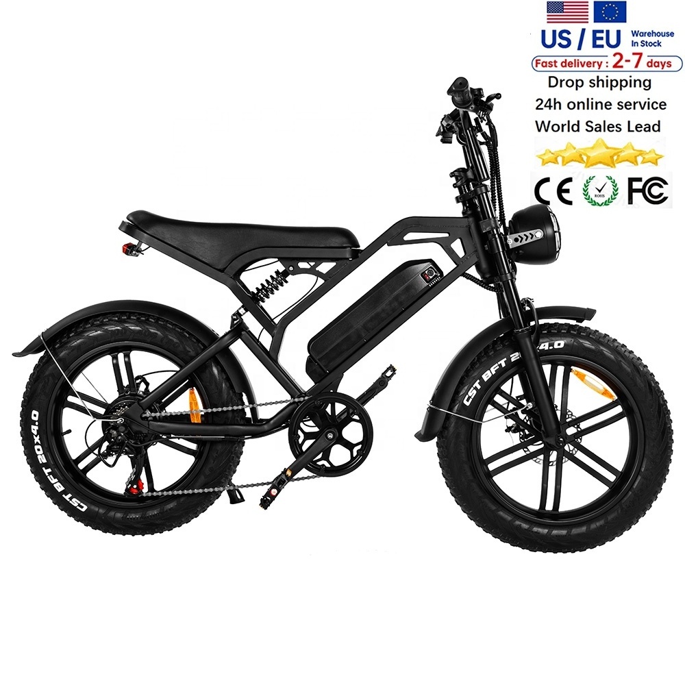 V20 e-bike Fat tyre electric bicycle 20inch 250W/500W/1000W electric bike best sale e bike high speed Mountain ebike V20 Fatbike