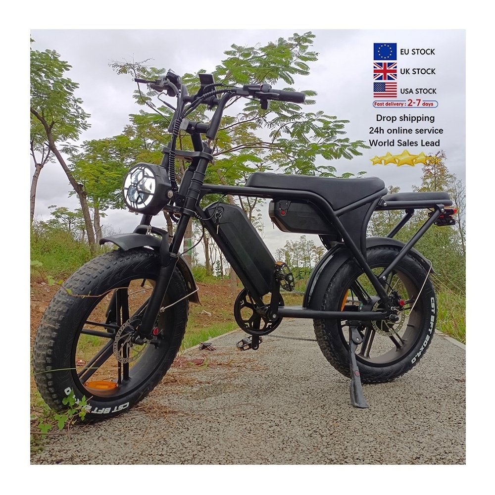 OUXI V8 MAX Double seate Ebike Double battery e bike model Rear Hub Motor Vintage electric bike Electric Eu Fat Tire Bike