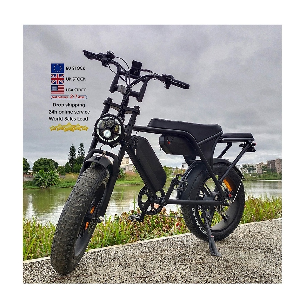 OUXI V8 MAX Double seate Ebike Double battery e bike model Rear Hub Motor Vintage electric bike Electric Eu Fat Tire Bike