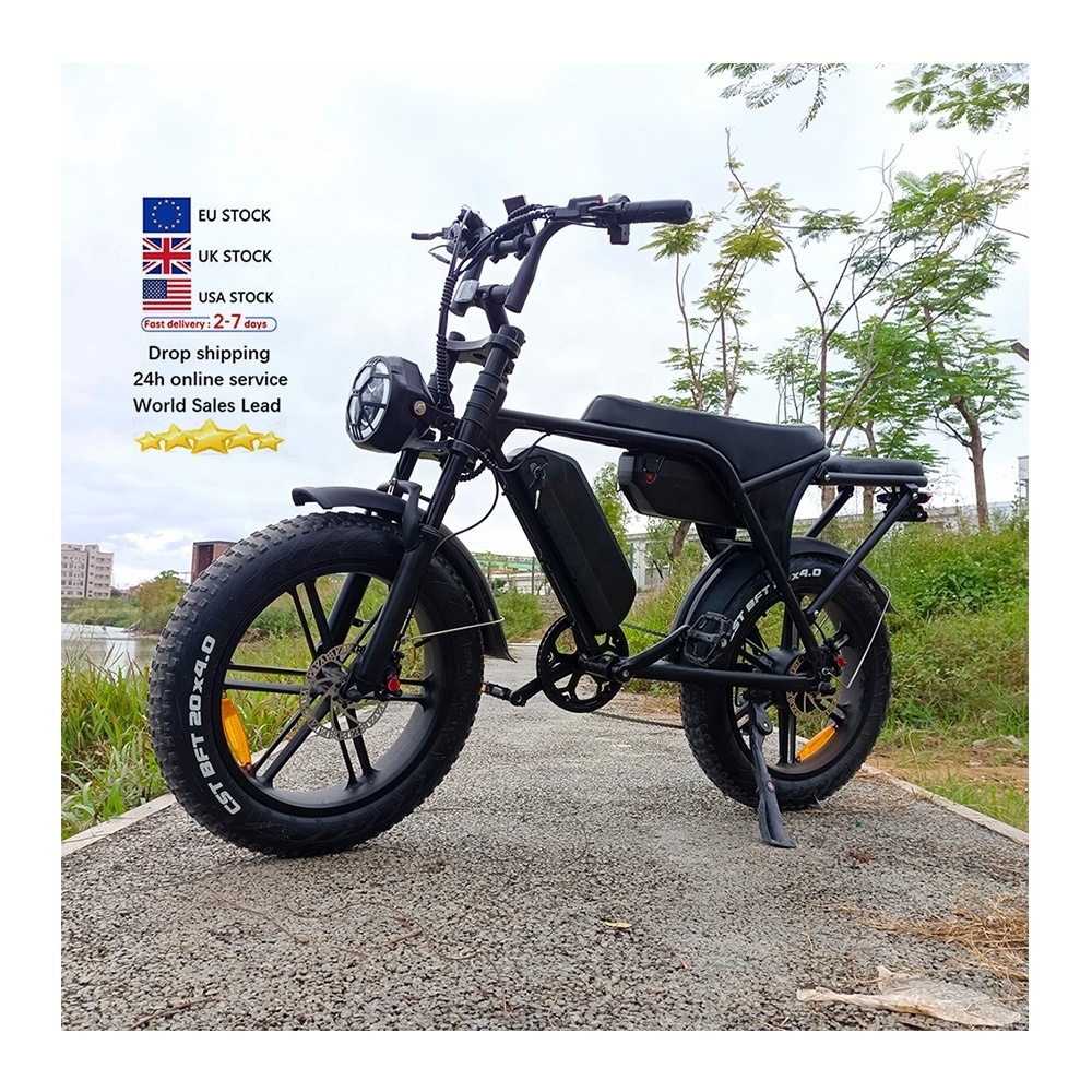 OUXI V8 MAX Double seate Ebike Double battery e bike model Rear Hub Motor Vintage electric bike Electric Eu Fat Tire Bike