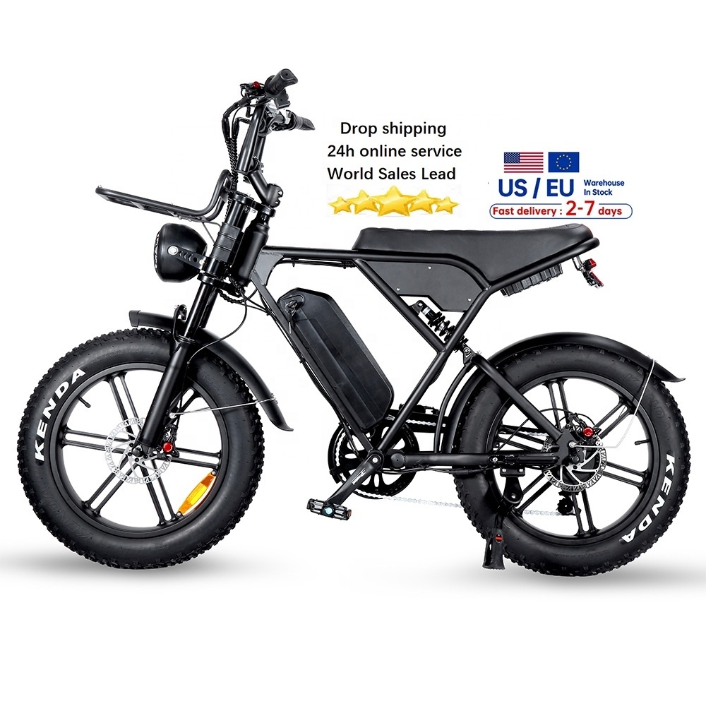 OUXI H9 ebike 750W motor retro e bike europe warehouse hot sale mountain fat tire 20inch V9 electric bicycle e bike