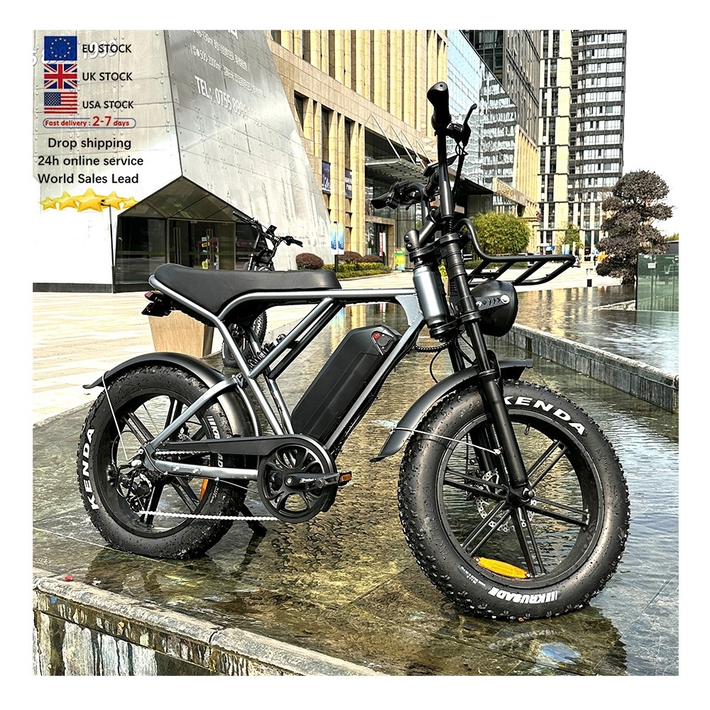 OUXI H9 ebike 750W motor retro e bike europe warehouse hot sale mountain fat tire 20inch V9 electric bicycle e bike