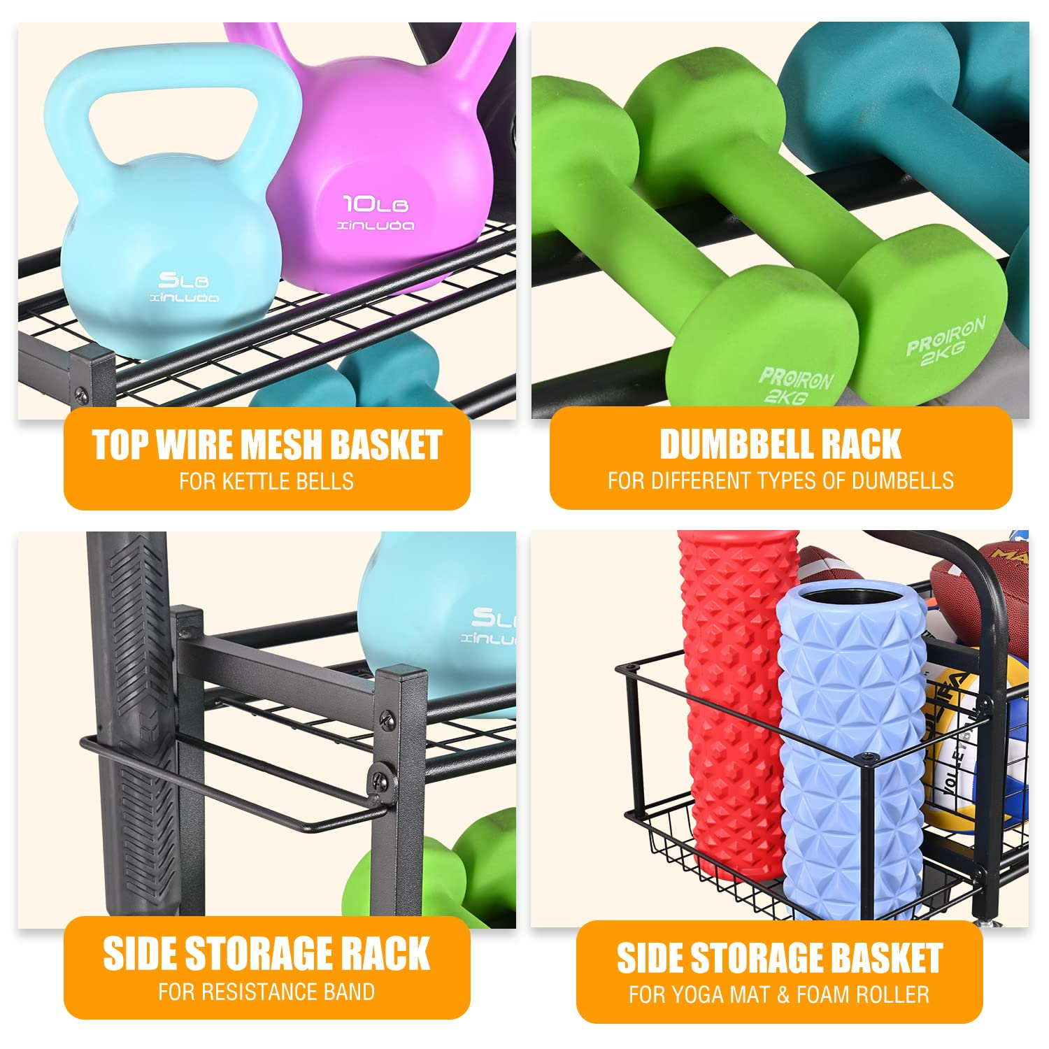 Sporting Goods Rack Gym Storage Yoga Baseball Dumbbell Storage Rack Children's Toys Organizer