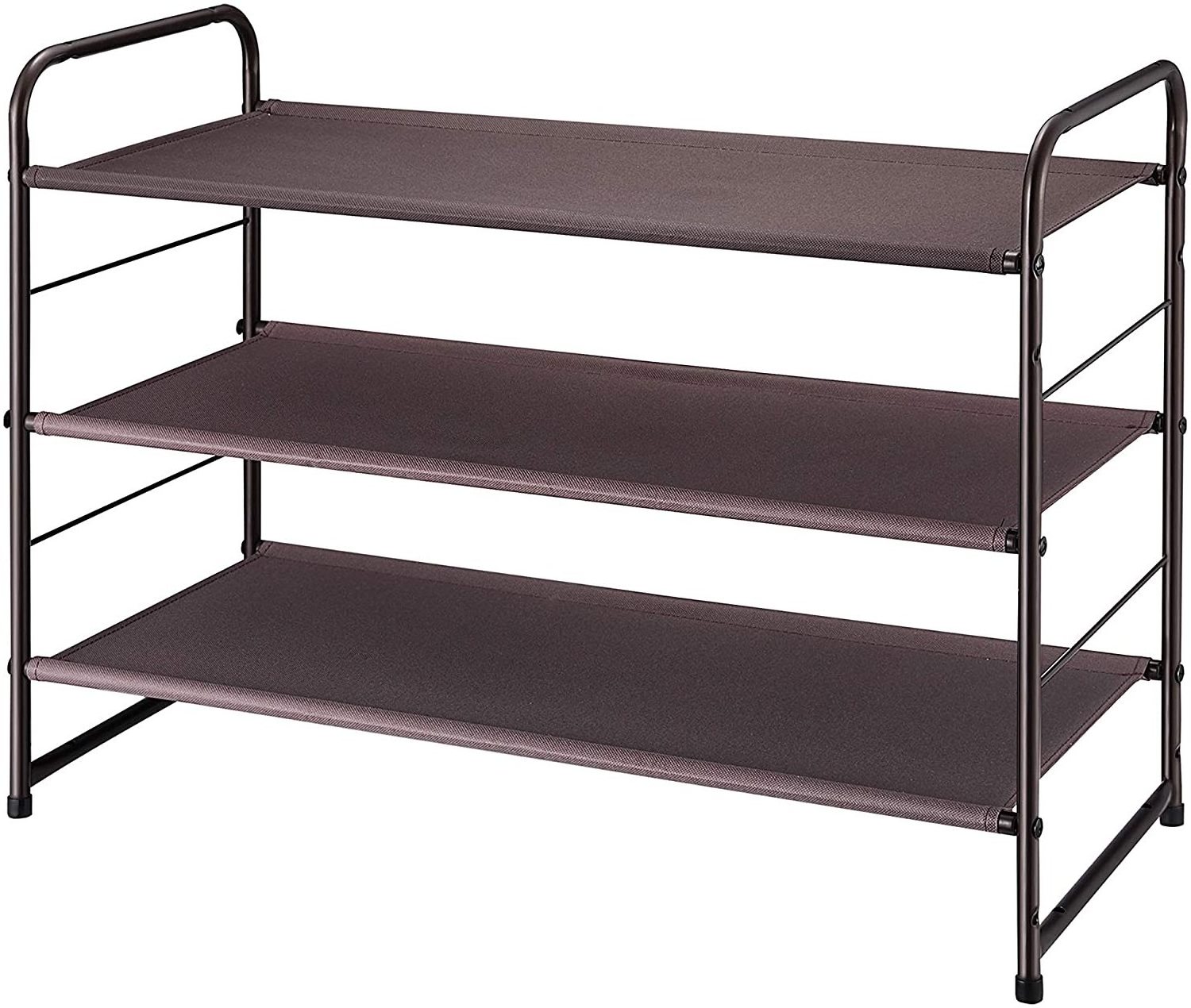 Shoe Rack Organizer 3 Tiers, Stackable and Durable Shoe Shelf Storage Metal Shoe Tower Space Saving