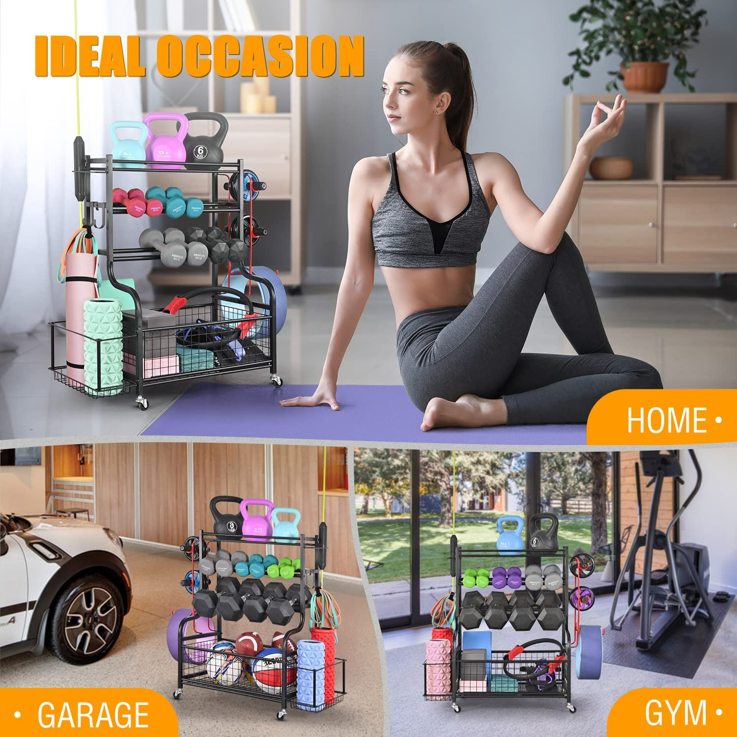 Sporting Goods Rack Gym Storage Yoga Baseball Dumbbell Storage Rack Children's Toys Organizer