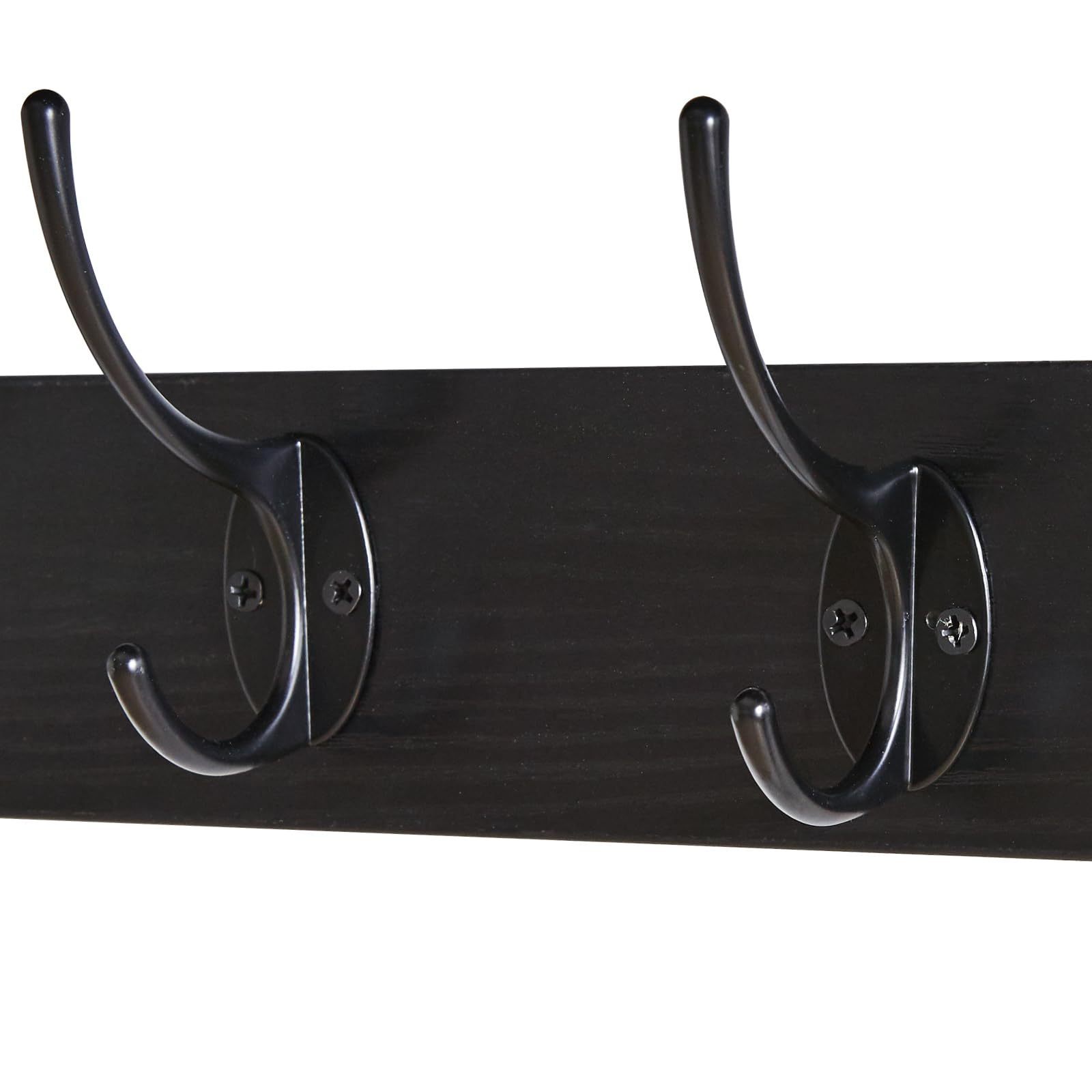 Wood Coat Hooks for Wall with Shelf Wall-Mounted Entryway Wall Hanging Shelf Coat Hook Rack with 5 Dual Hooks