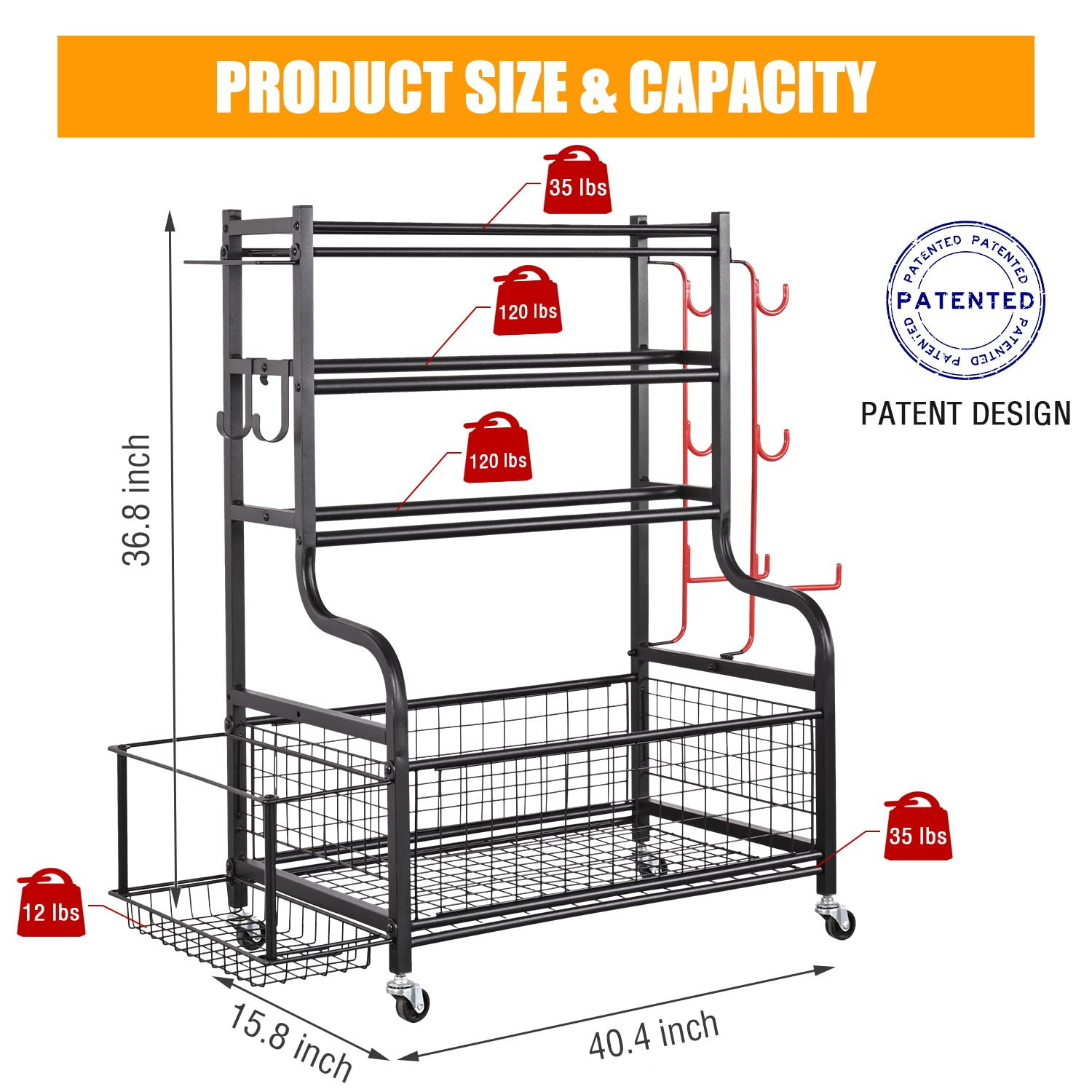 Sporting Goods Rack Gym Storage Yoga Baseball Dumbbell Storage Rack Children's Toys Organizer