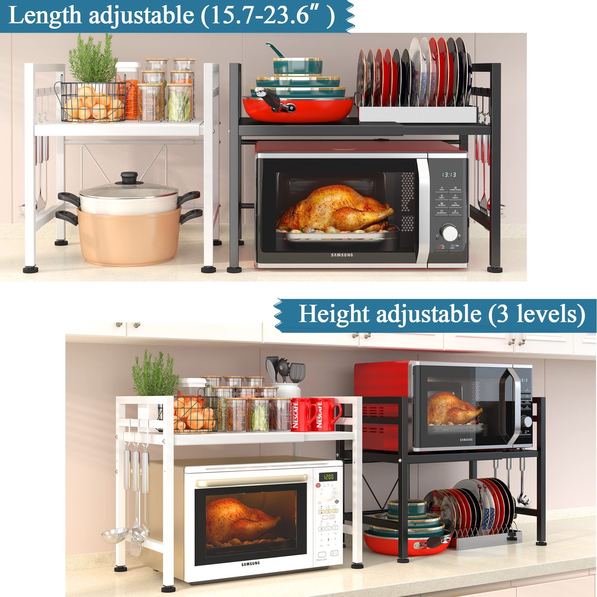 Hot Selling Cabinet Holder Spice Rack kitchen Telescopic Rustproof and Durable Countertop Storage Rack