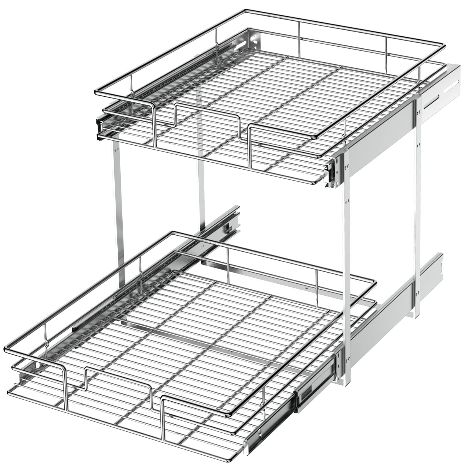 Expandable Roll Out Metal Wire Kitchen Cabinet Drawer Basket Kitchen Pull Out Basket Wire Basket Drawers