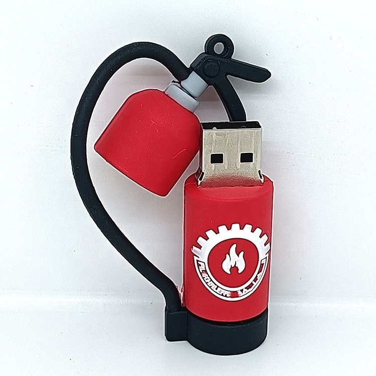 Fire extinguisher shape rubber pen drive USB memory stick 2gb 4gb 8gb 16gb 32gb pen flash disque disk drives pen 64gb