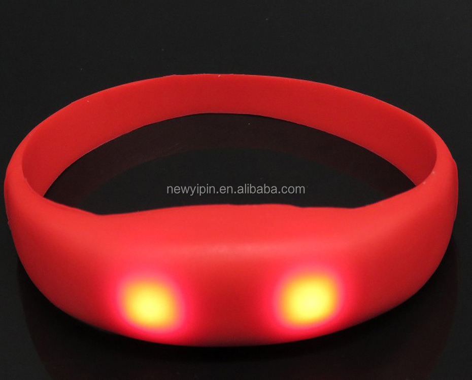 Party and event flash LED bracelet customized logo printing led silicon wristband remote controlled led bracelet