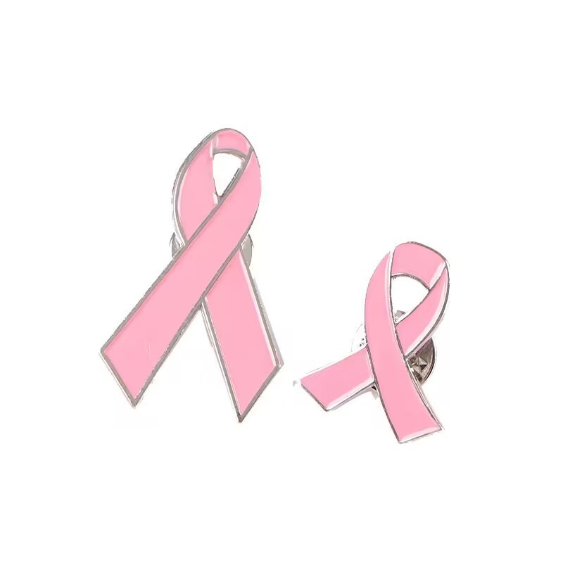 Souvenir Giveaway gifts Unique Creative design  Custom made breast cancer awareness pink ribbon custom brooch lapel pin badge