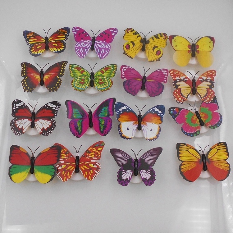 Led Sticker Light PVC Butterfly LED Night Light Colorful Butterfly Wall Sticker with Gift Box Package