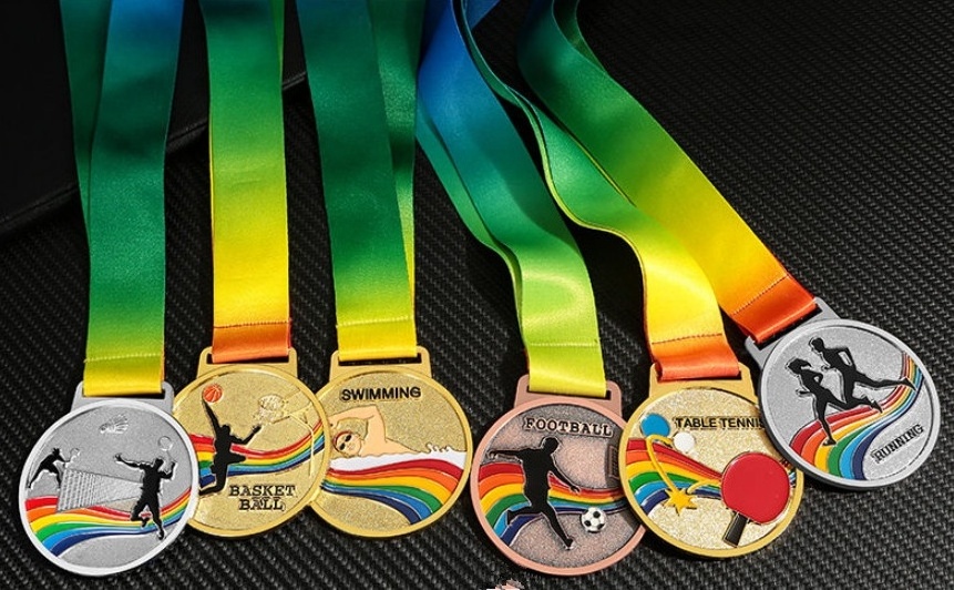 Unique design custom activity 3D 2D effect with Personalized Ribbon marathon athletic event awards football metal medal