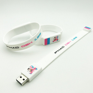 Free logo wristband USB stick 4gb 8gb 16gb 32gb bracelet pendrive U disk silicone 64gb memories USB flash drives