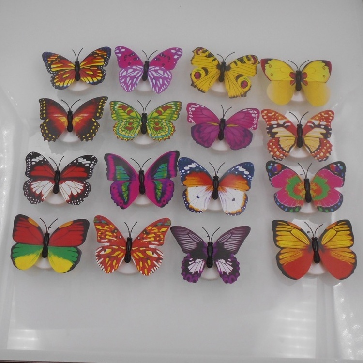 Led Sticker Light PVC Butterfly LED Night Light Colorful Butterfly Wall Sticker with Gift Box Package