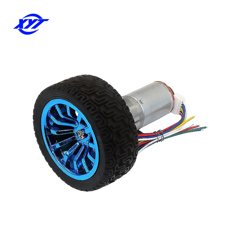 XYT JGA25-370 Encoder 25mm 6v 12v 24v Robot Car 13 pcs Kit Set 65mm Tyre Wheel DC Gear Motor With Encoder for Smart Car Chassis