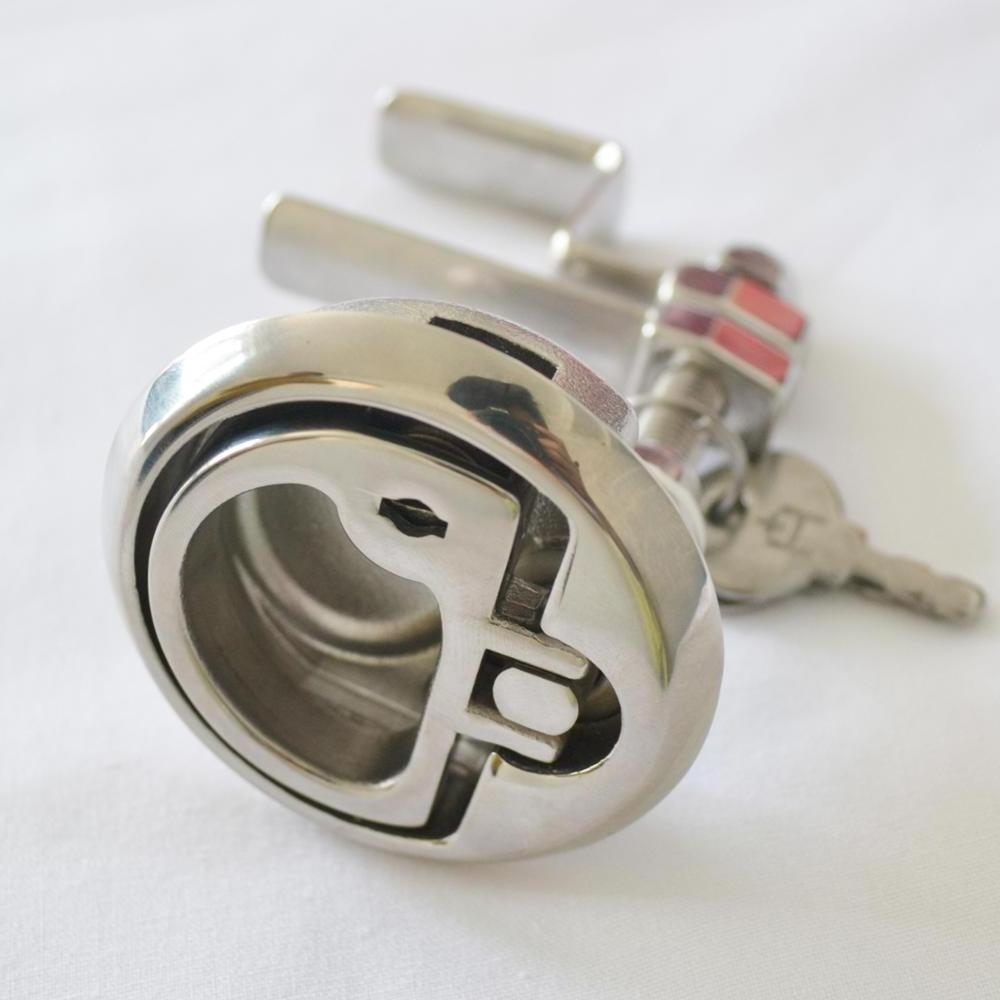 Marine Boat Deck Hatch Flush Pull Latch Lock with key stainless steel