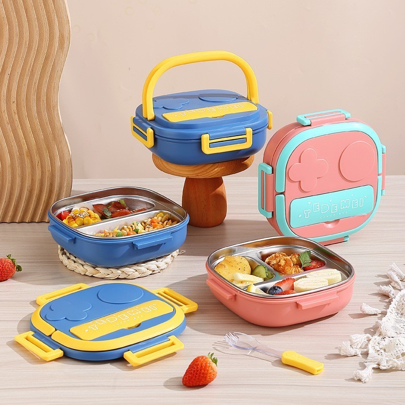 550ML Stainless Steel Bento Box Insulated Lunch Box For Kids Toddler Girls Metal Leakproof Lunch Container Box