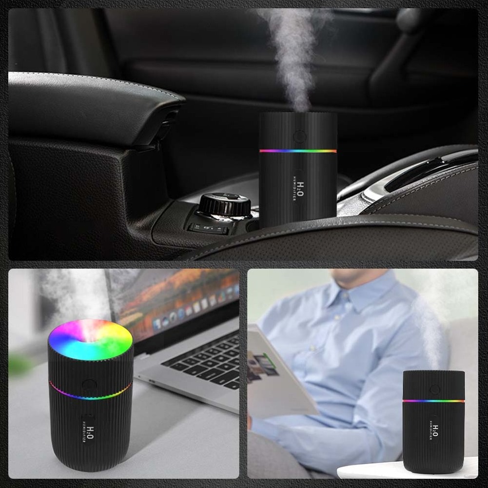 220Ml Colorful Cup Rotation Led Light Car Mini Air Humidifier Office Desk H2O Cool Mist USB Room Ultrasonic Air Humidifier