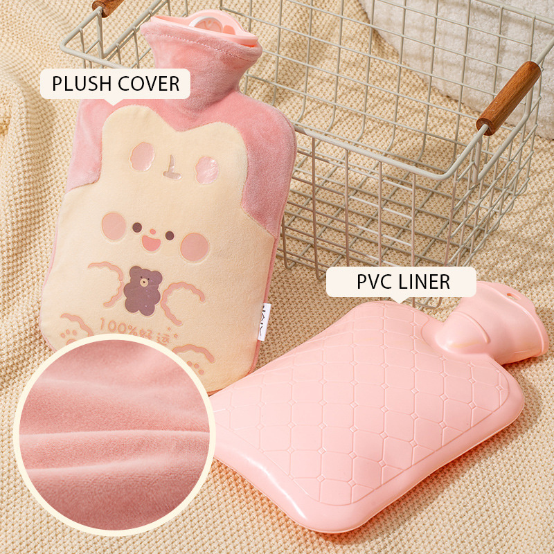 New product Cute Hot Water Bottle Bag for Girls Plush Shoulder Hand Warmer Heat Winter Water Heating Pad