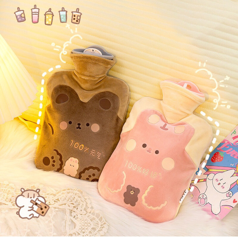 New product Cute Hot Water Bottle Bag for Girls Plush Shoulder Hand Warmer Heat Winter Water Heating Pad