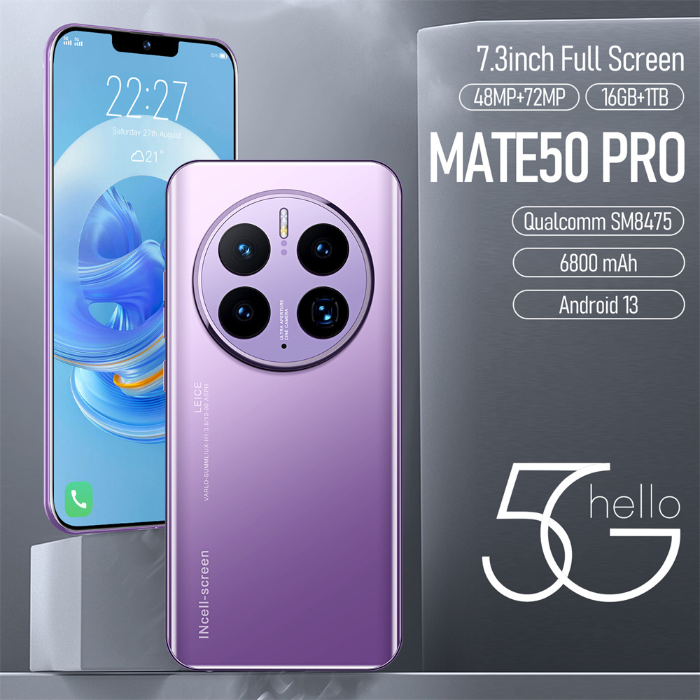 New arrival big memory 16ram+1TROM Mate50 pro poco x3 pro back cover techno phones