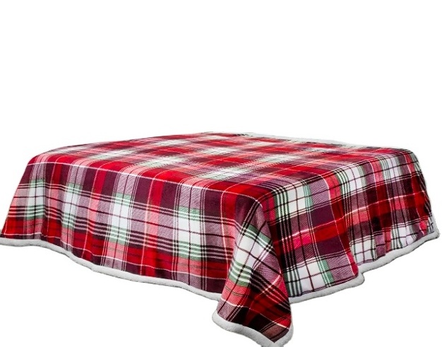 Buffalo Check Sherpa Blanket Throw Twin | Fuzzy White Black Checkered Flannel Fleece Blanket for Couch Bed | Fluffy Warm Cabin