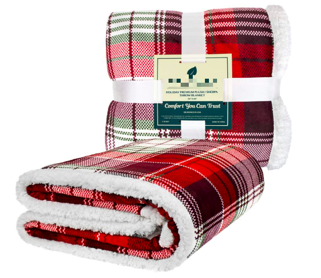 Buffalo Check Sherpa Blanket Throw Twin | Fuzzy White Black Checkered Flannel Fleece Blanket for Couch Bed | Fluffy Warm Cabin