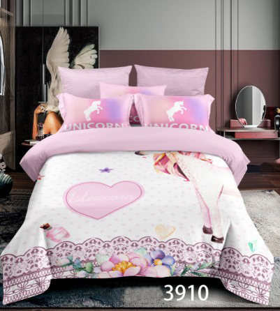 Lovely Bedding Cute 3D Digital Unicorn Duvet Cover Set 100% polyester/cotton Pink Girl's Bedding Collection