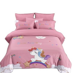 Lovely Bedding Cute 3D Digital Unicorn Duvet Cover Set 100% polyester/cotton Pink Girl's Bedding Collection