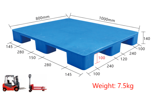 NEXARA Heavy Duty HDPE 1008 Flat Surface Nine Runner Euro Plastic Pallet for Sale