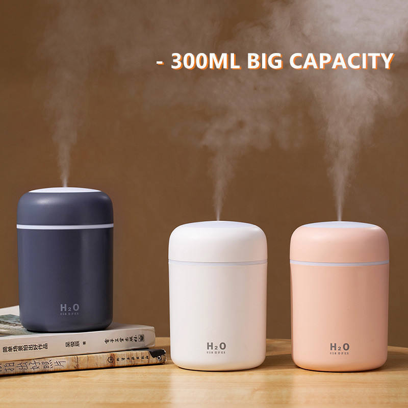 Mini Freshener Smart Ultrasonic Led Night Light Portable Home Car 300ml H2O Spray Air Mist Humidifier Aromatherapy Diffuser