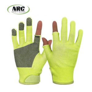 2023 New Two Fingerless Silicone Palm Dotted Anti Slip Cotton Horse Team Roping Hand Gloves