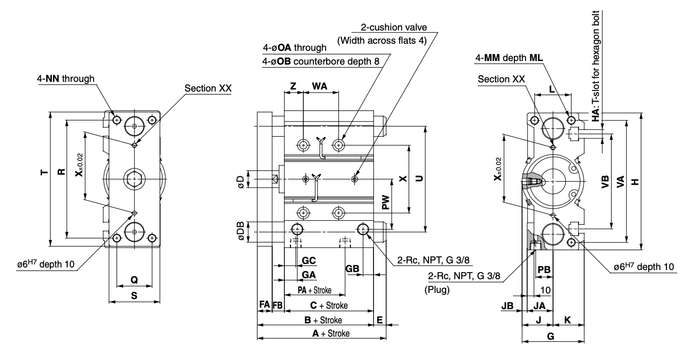 Original New SMC MGPM16-20Z Compact Guide Cylinder MGPM20-25A Standard Pneumatic Cylinder GMPM32-25Z MGP/MGPL series