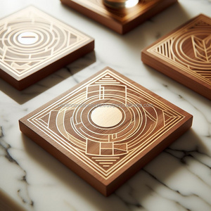 Handcrafted Square & round Acacia Wood Coasters Protective Tabletop for Coffee & Glasses Similar to Chopping Blocks