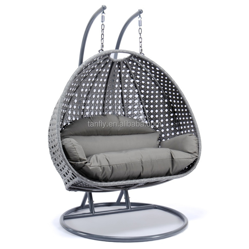 Patio swing wicker chair swing hanging chair with metal side bracket