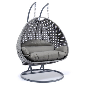 Patio swing wicker chair swing hanging chair with metal side bracket