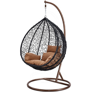 Outdoor acrylic modern hanging swing chair bamboo patio rattan wicker egg-shaped swing transparent chair