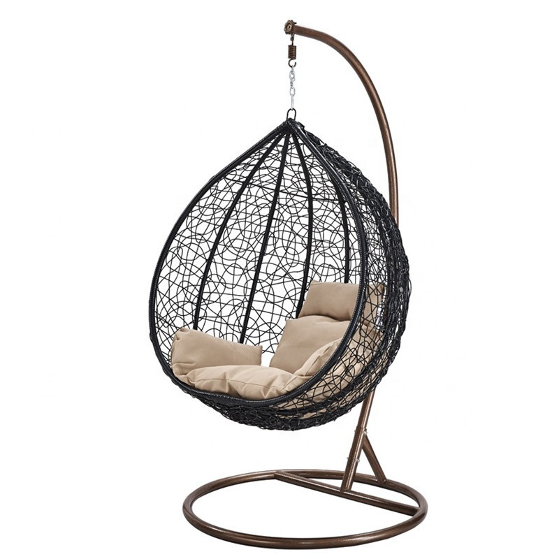 Outdoor acrylic modern hanging swing chair bamboo patio rattan wicker egg-shaped swing transparent chair