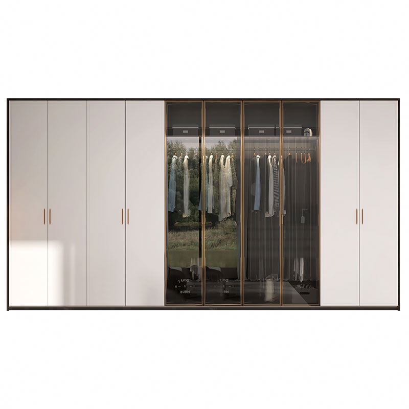 Bedroom Furniture  Wood Grey Handmade High Gloss Modern Design Big Capacity Wooden Wardrobe