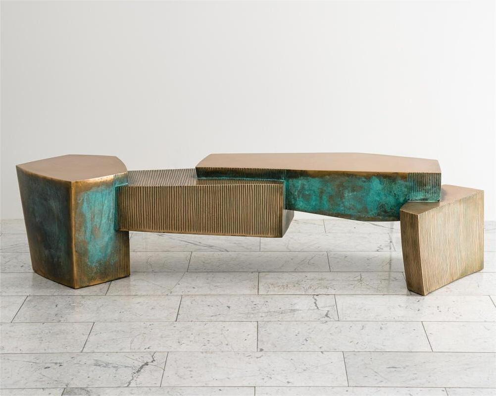 Modern Designer Bench Metal Brass Bench Stool Emerald Green Sofa Luxury Living Room Furniture Custom