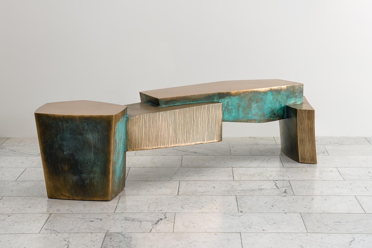 Modern Designer Bench Metal Brass Bench Stool Emerald Green Sofa Luxury Living Room Furniture Custom