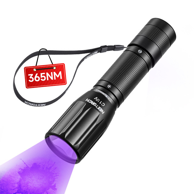 365 mm AA hot sale UV flashlight C1UV Nextorch uv light night light with flashlight linternas led alta potencia black light