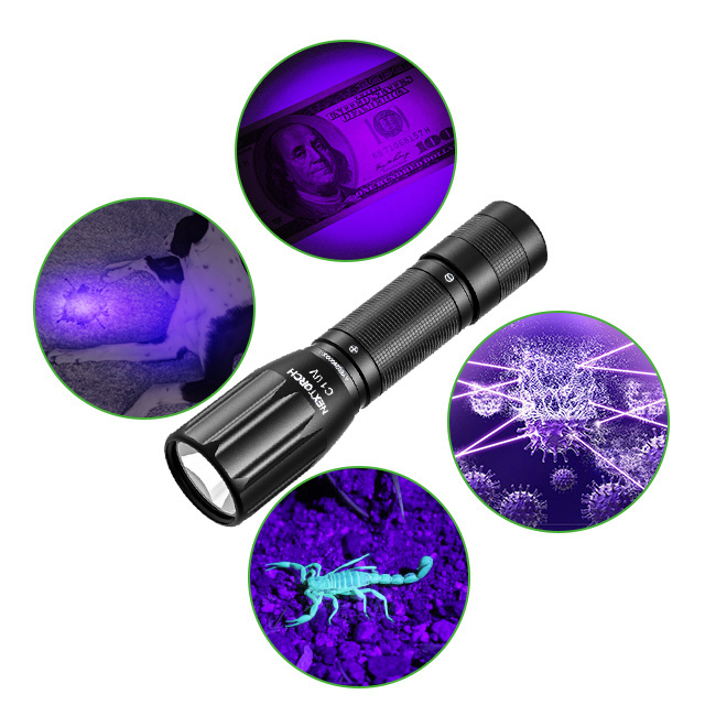 365 mm AA hot sale UV flashlight C1UV Nextorch uv light night light with flashlight linternas led alta potencia black light