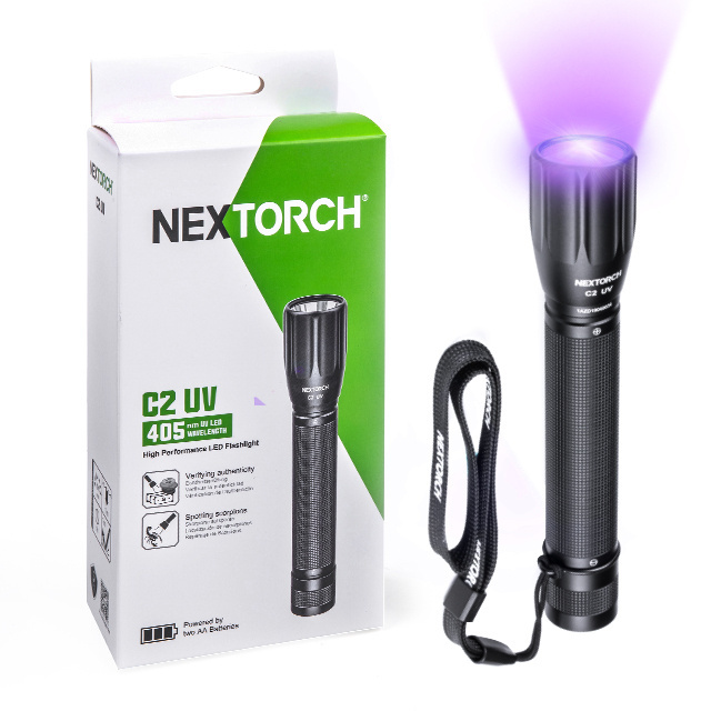 Nextorch 405nm 365nm UV flashlight blue light fingerprint  torch light detector Money Checker Scorpions Bed Bugs Curing UV Glue